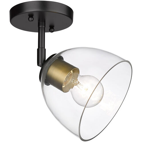 Roxie 1 Light 6 inch Matte Black/Brushed Champagne Bronze Semi-Flush Ceiling Light